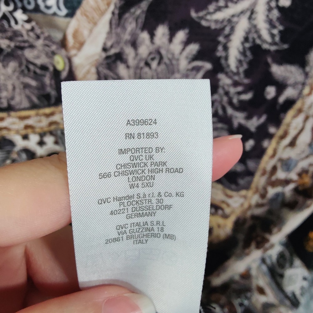 Susan Graver Patchwork Button Up Tunic Blouse Top… - image 6